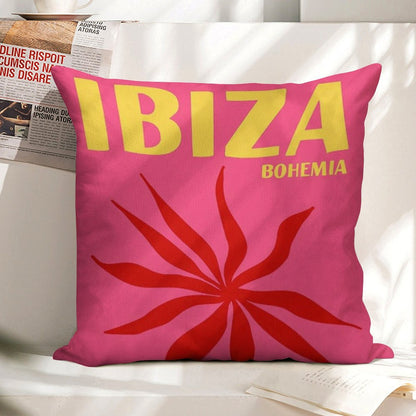 Ibiza Bohemia Print Linen Throw Pillow Cover