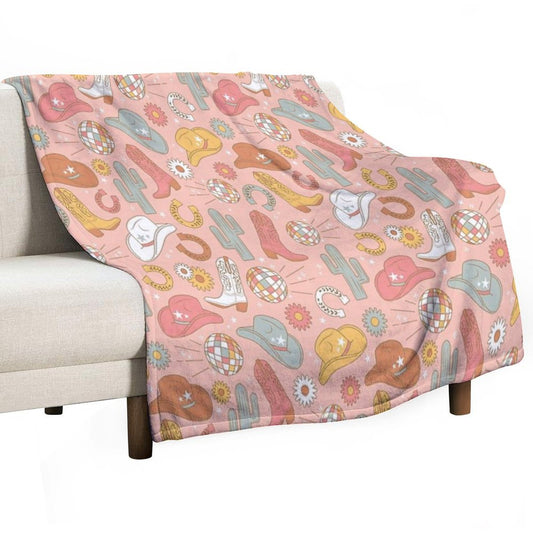 Disco Cowgirl Throw Blanket