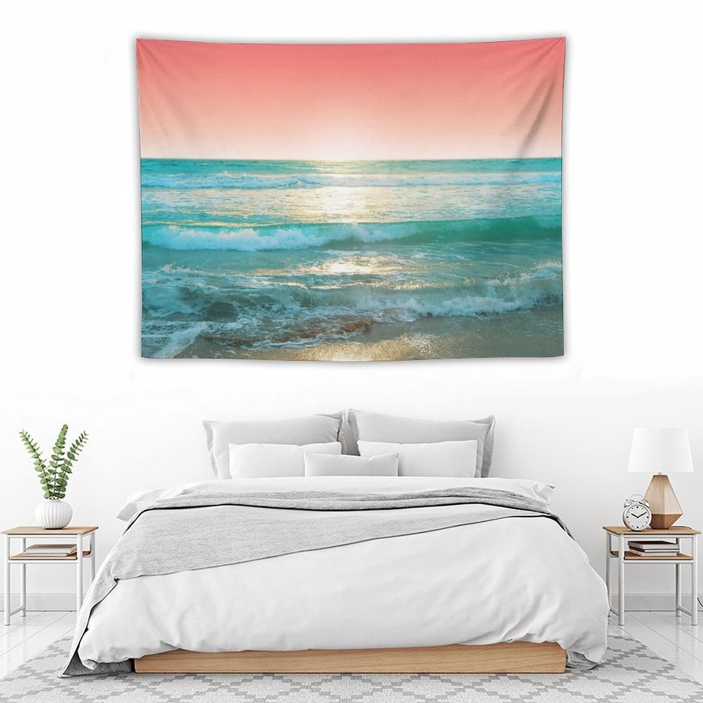 Aqua And Coral, 1 Tapestry