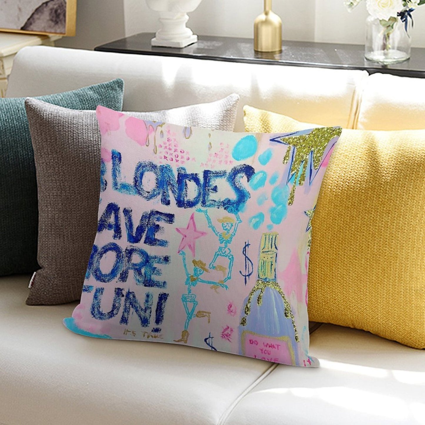 Blondes Have More Fun Soft Skin-Friendly Throw Pillow