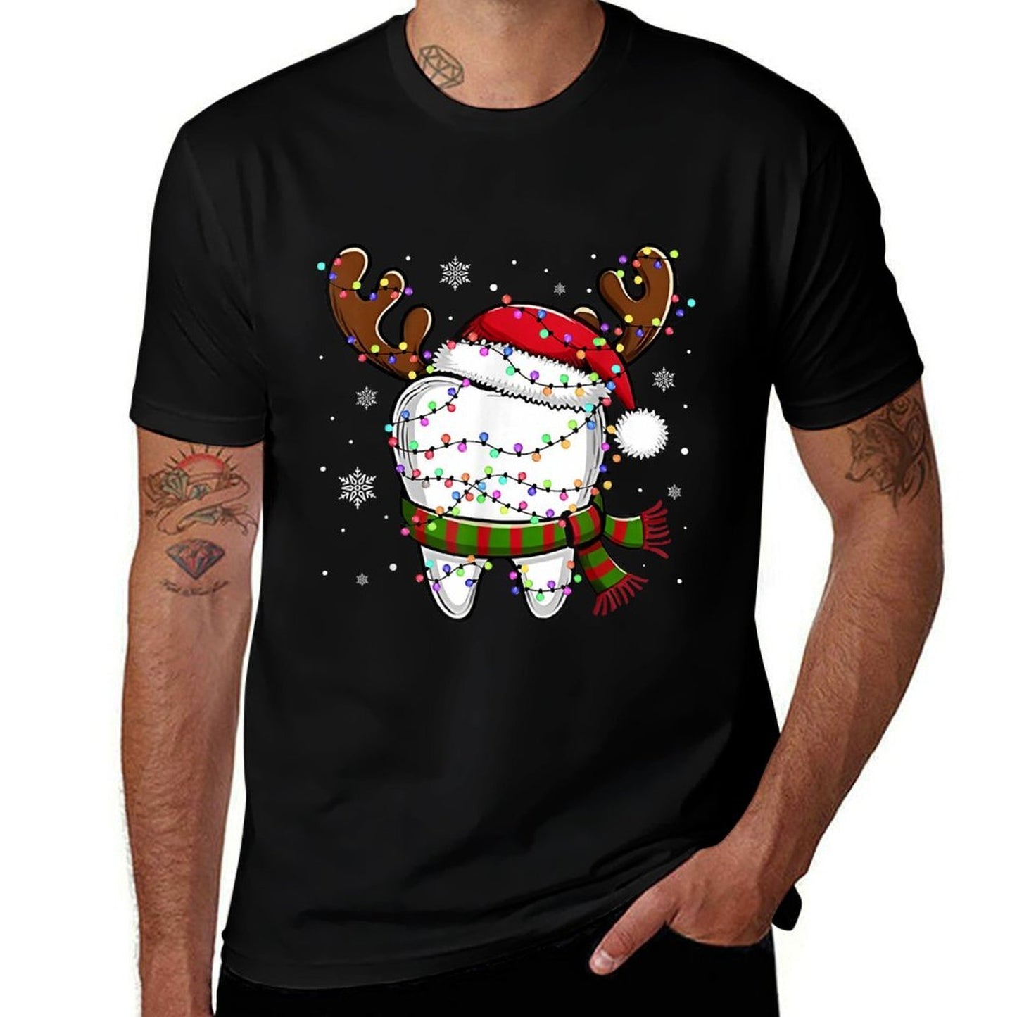 Funny Reindeer Christmas Lightsth Dental Hygiene Nurse  Versatile T-Shirt