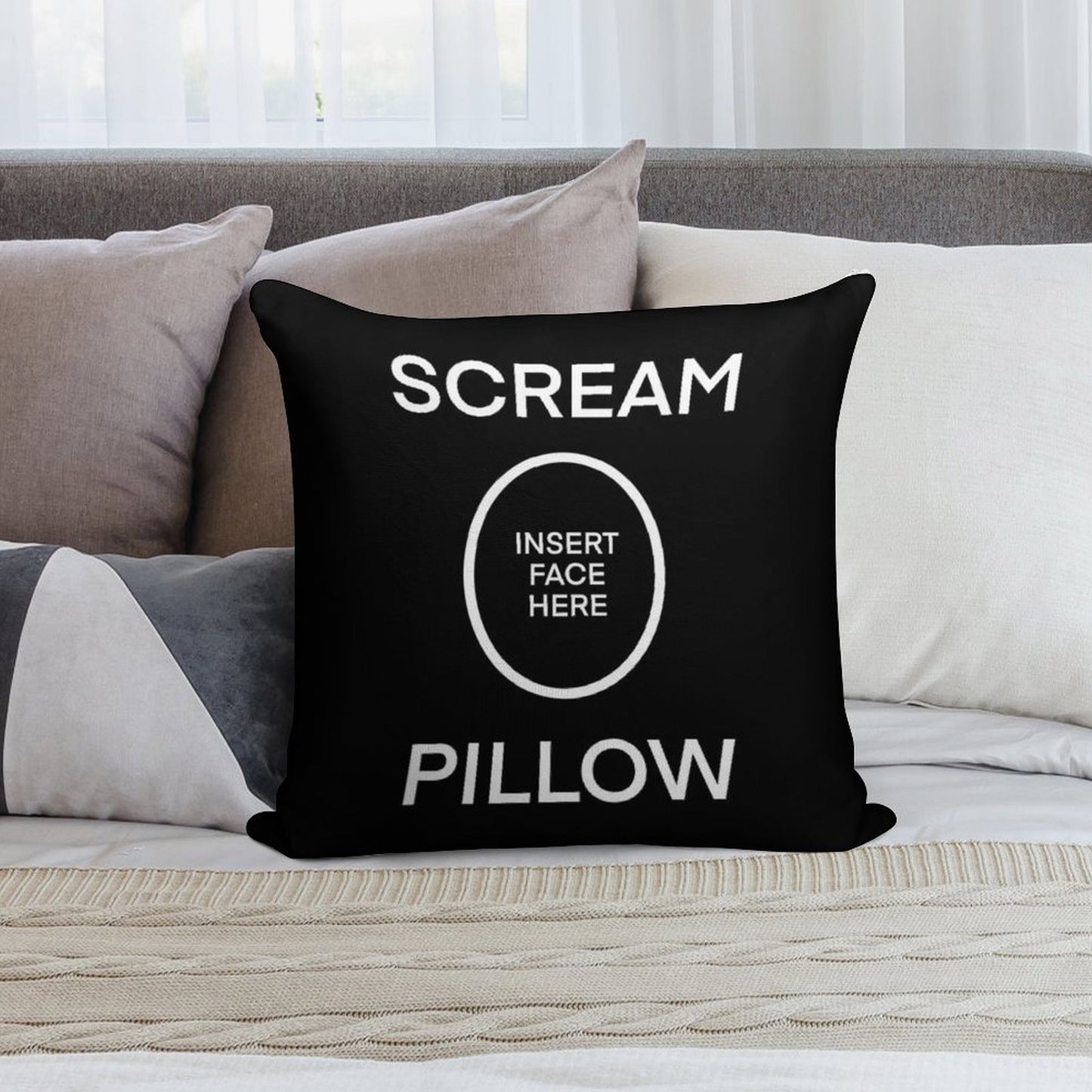 SCREAM PILLOW Soft Shrink-Resistant Throw Pillow
