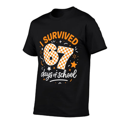 I Survived 67 Days of School Funny Six Seven 6 7 Meme Z Gen  Easy-care T-Shirt