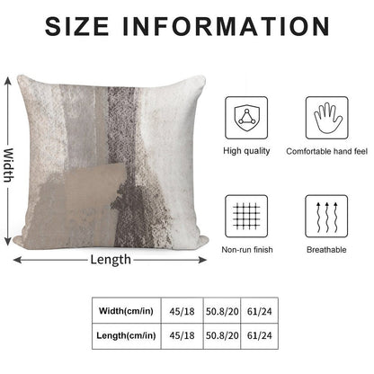 Taupe And Charcoal Grey Modern Abstract Painting Soft High-Density Material Throw Pillow