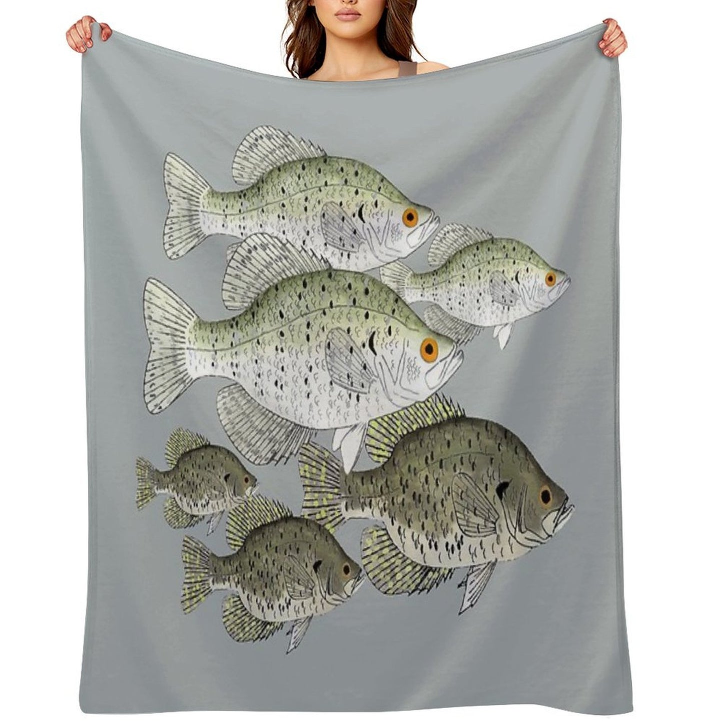 Crappie School Throw Blanket