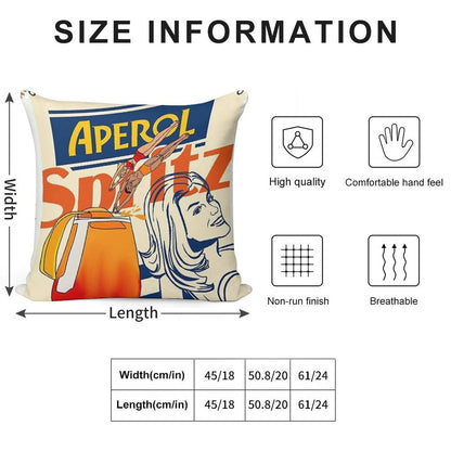 Aperol Spritz Art Print Soft Anti-Pilling Throw Pillow