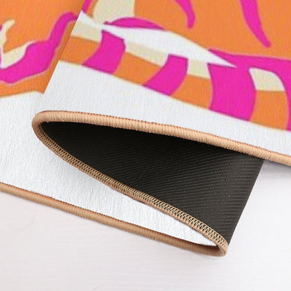 Pink And Orange Tiger Bath Mat