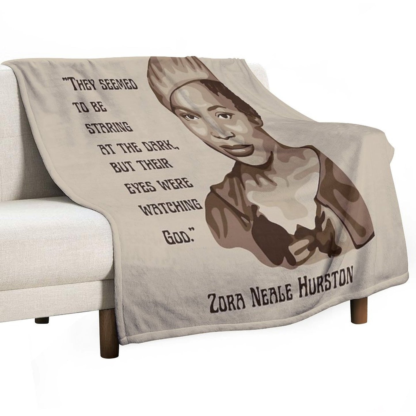 Zora Neale Hurston Portrait And Quote Throw Blanket