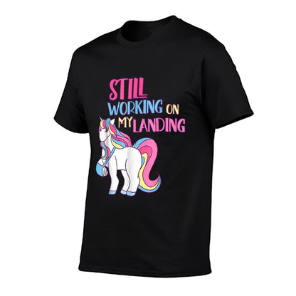 Still Working On My Landing Injury Broken Arm Cute Unicorn T-Shirt