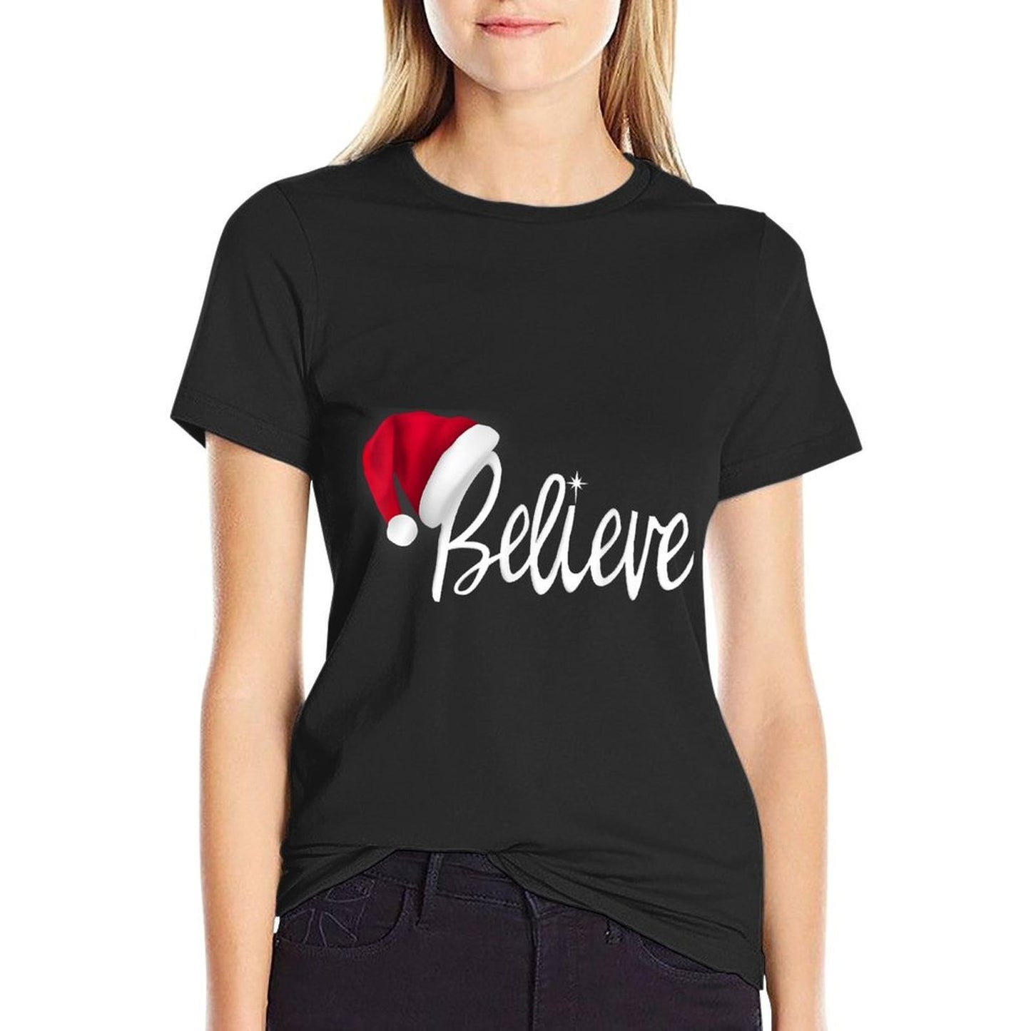 Christmas - Believe in Santa Claus  Heathered Texture T-Shirt