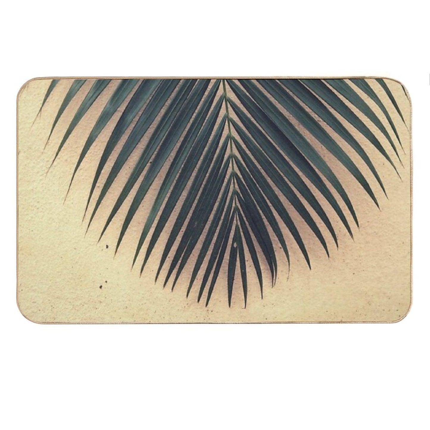 Palm Leaf Print Bath Mat