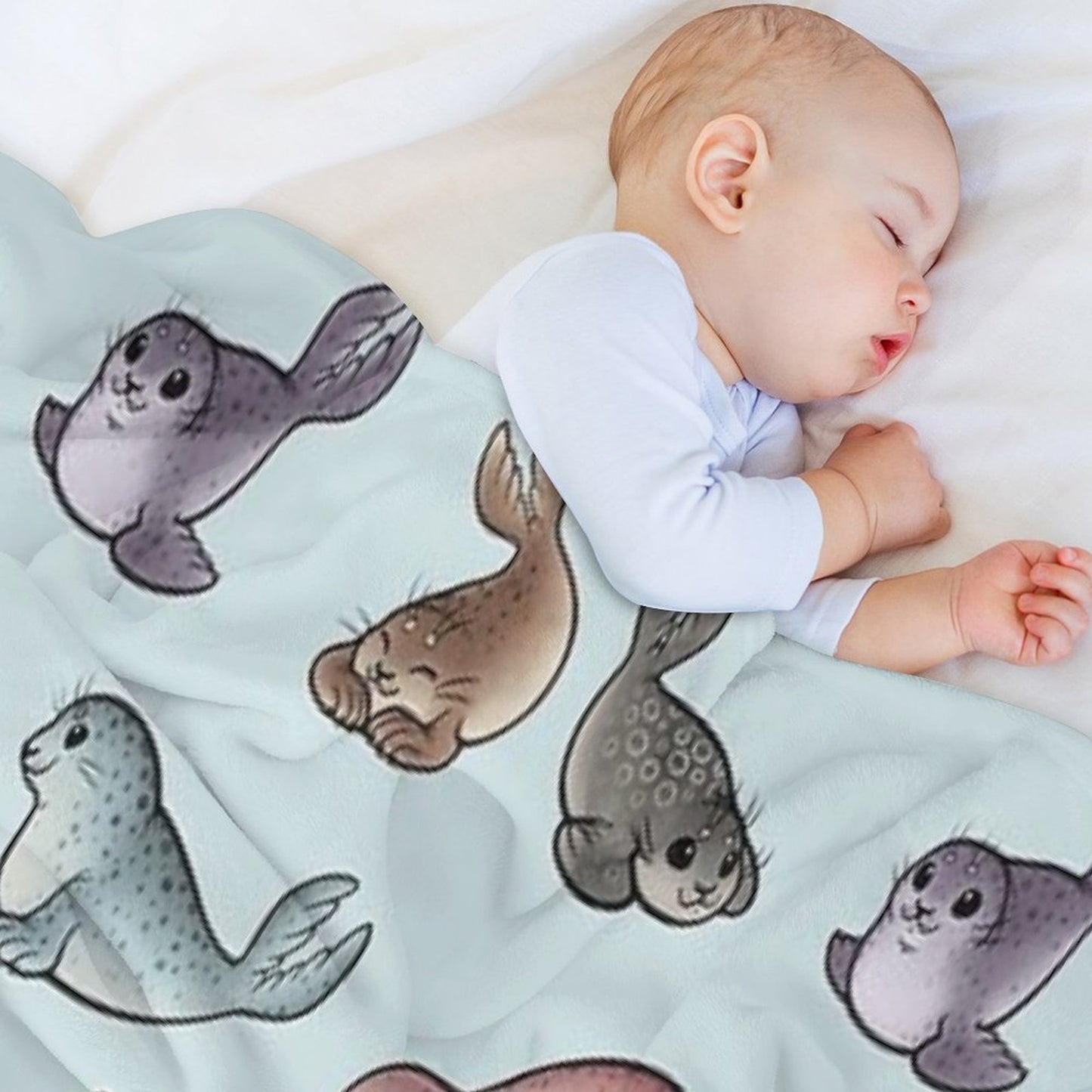 Little Seals Throw Blanket