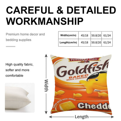 Goldfish Linen Throw Pillow Cover