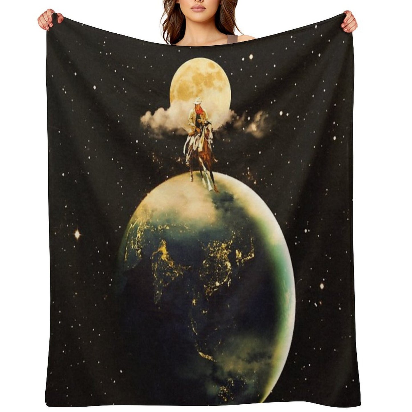 Cowboy In Space Throw Blanket