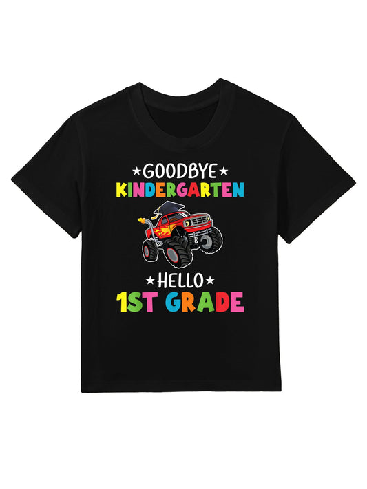 Goodbye Kindergarten Hello First Grade Graduation Boy Kids T-Shirt