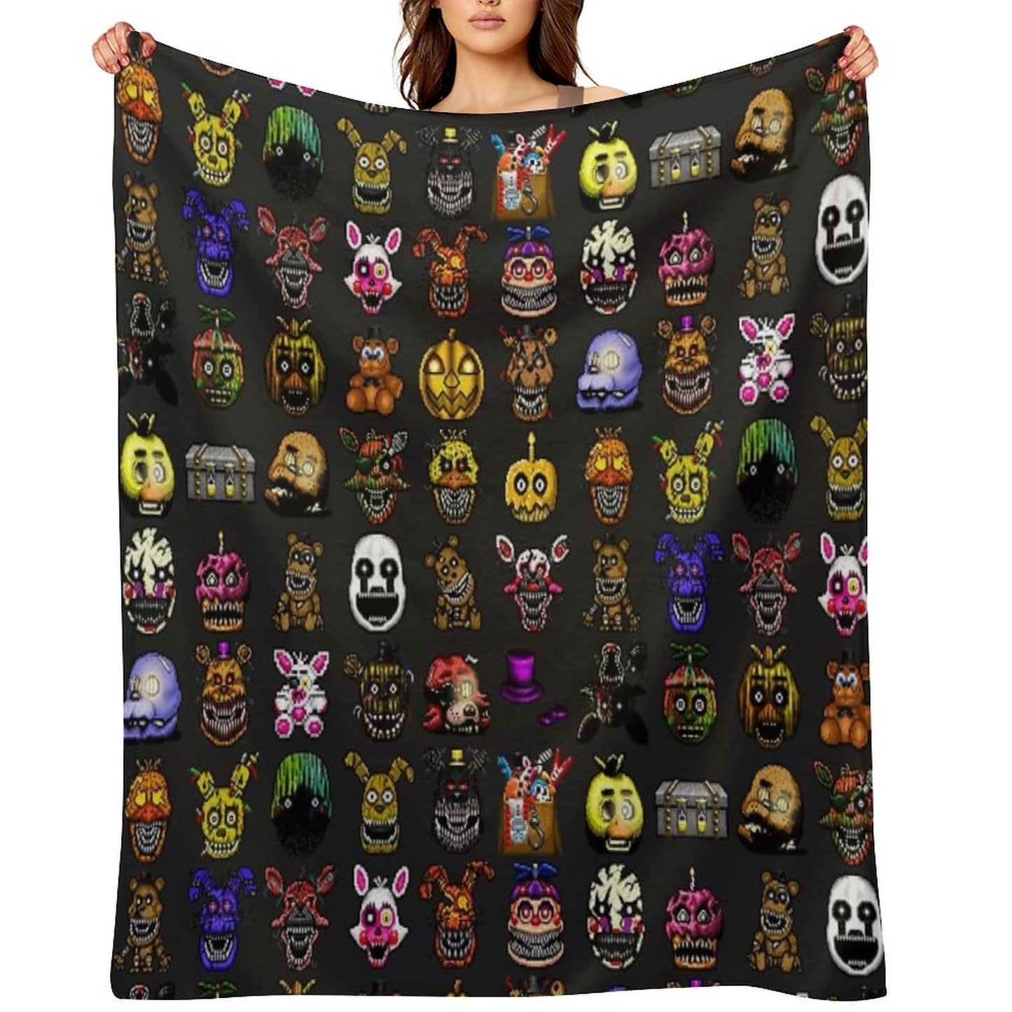 Five Nights at Freddy's - Pixel Art - Multiple Characters New Set Throw Blanket
