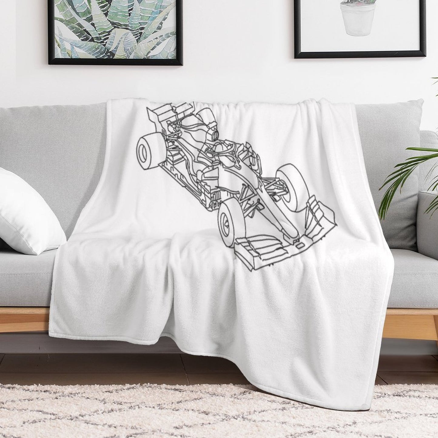 F1 Sketch Throw Blanket
