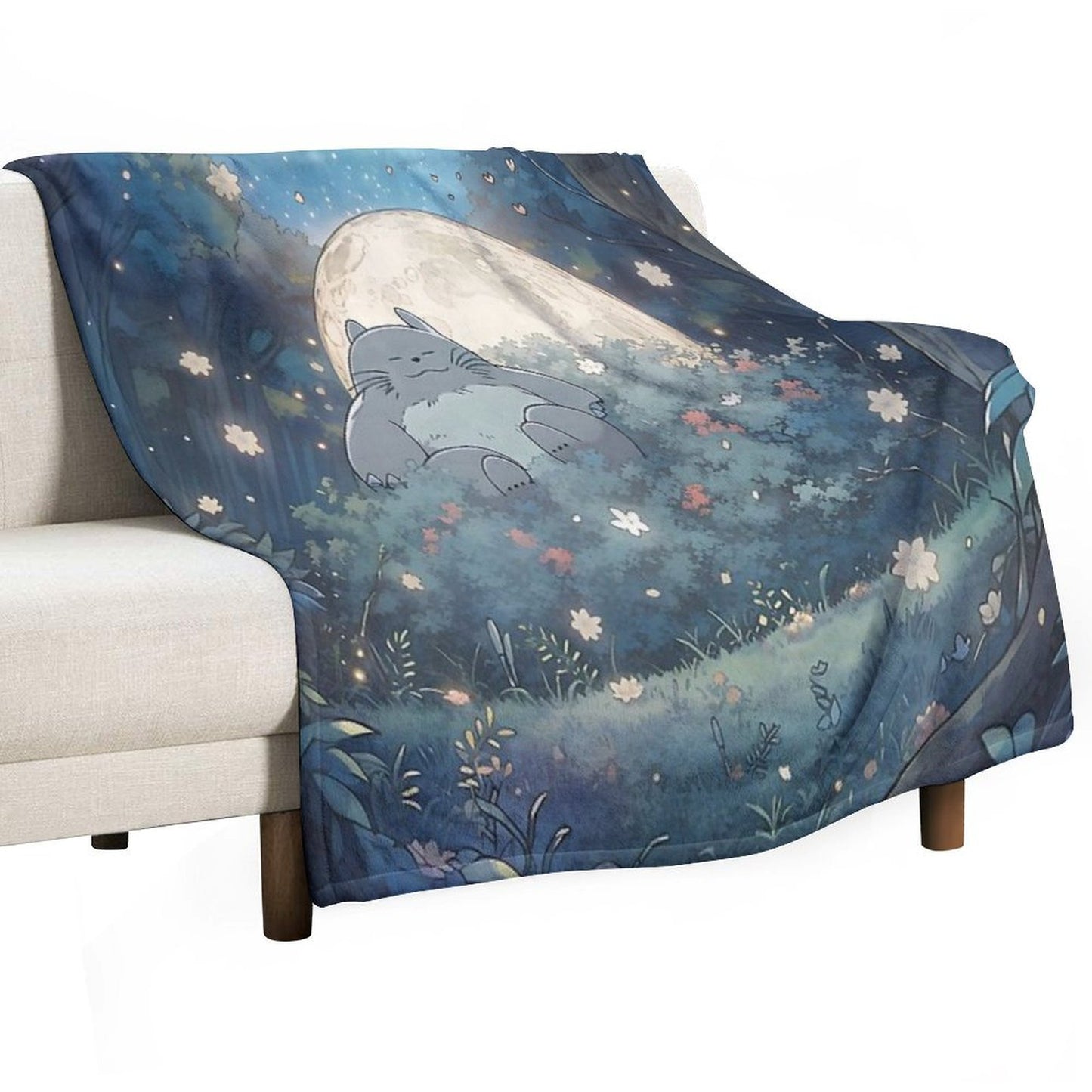 Explore The Enchanting World of My Neighbor Totoro XI Original Art And Illustrations Online Throw Blanket