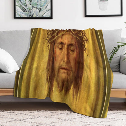 Veronica's  Veil, Jesus Face, Shroud Throw Blanket