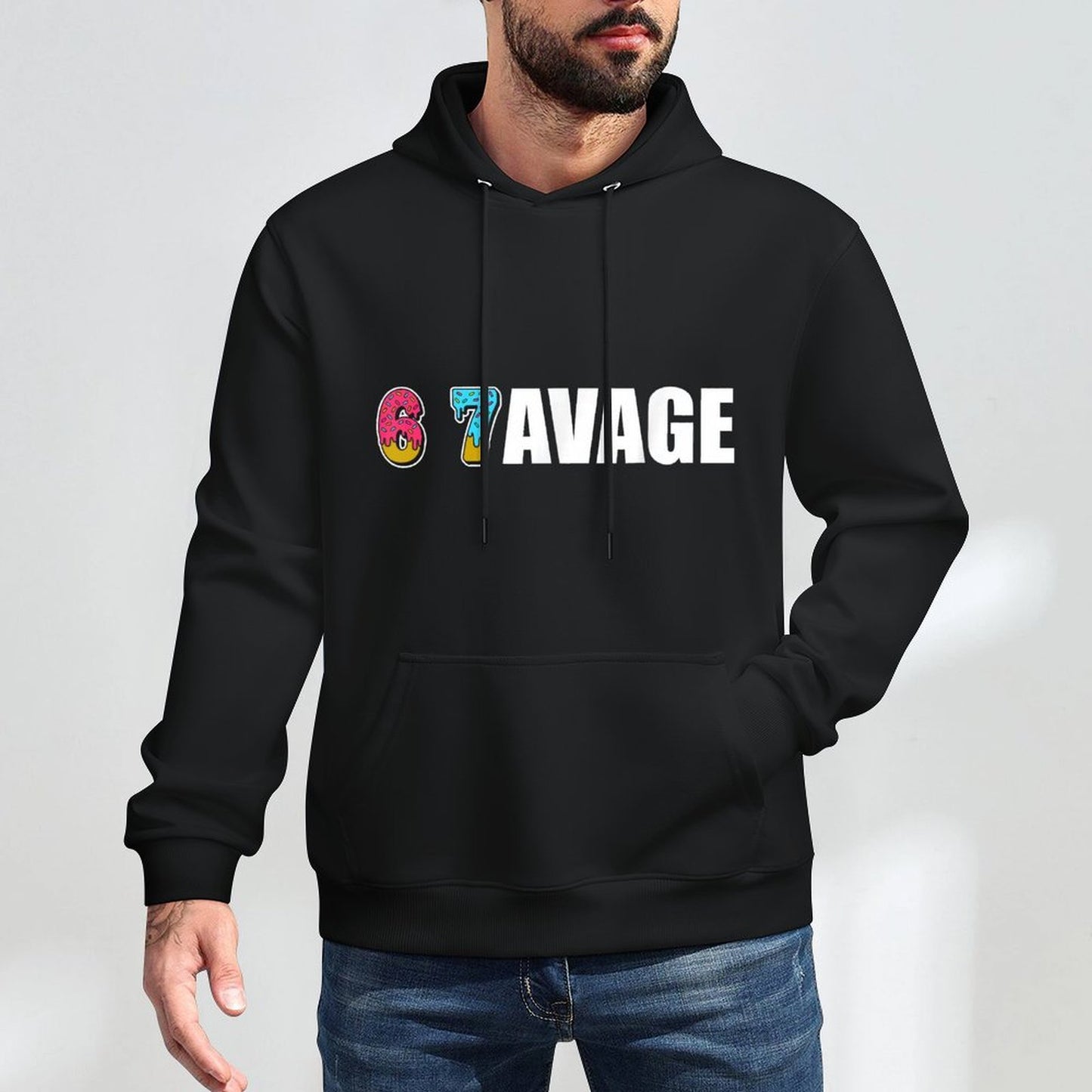 6 7avage Funny Meme Gen Alpha Number 67 Trendy Meme 6 7 Medium-Weight Fabric Hoodie