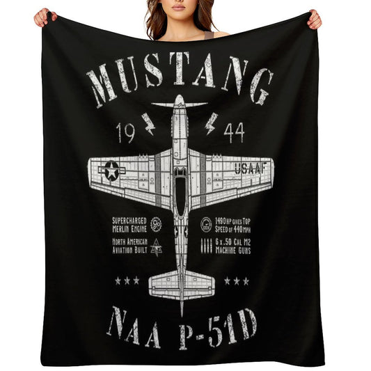 P-51 Mustang Throw Blanket