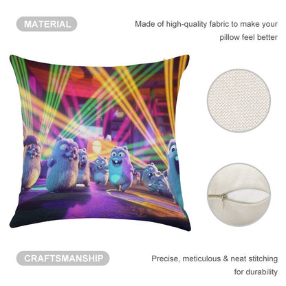 Lemmings Party Linen Throw Pillow Cover