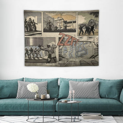 Zombies Loading Screen Comic Tapestry