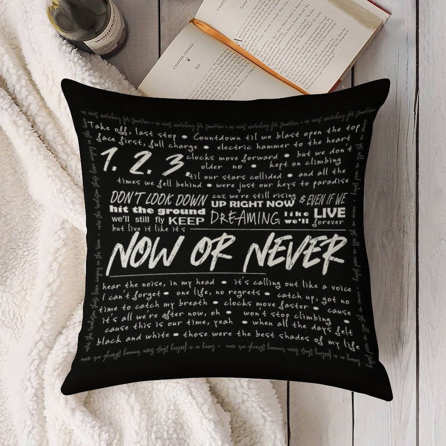 Now Or Never Julie And The Phantoms Linen Throw Pillow Cover