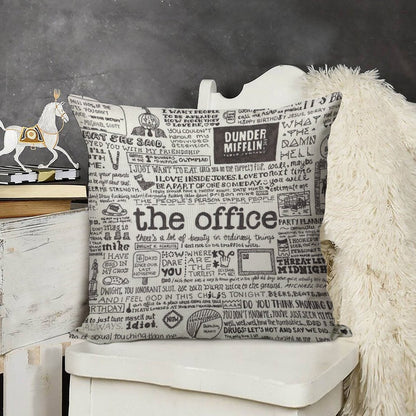 A Visual Representation of The Office Linen Throw Pillow Cover
