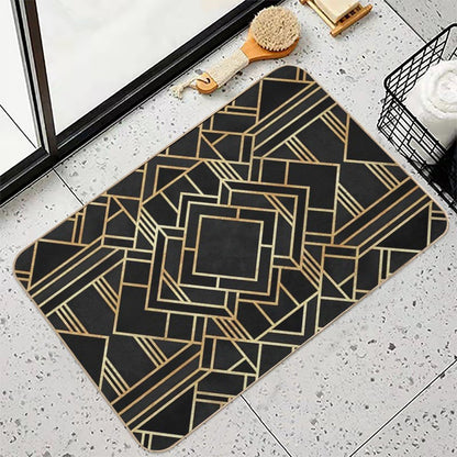Art Deco Black Bath Mat
