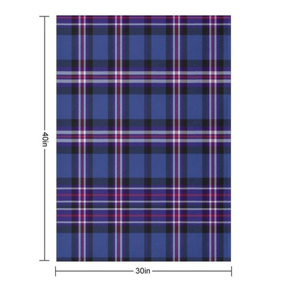 Tartan of Rangers Scotland Blue Background with Red White And Blue Lines And Black Throw Blanket