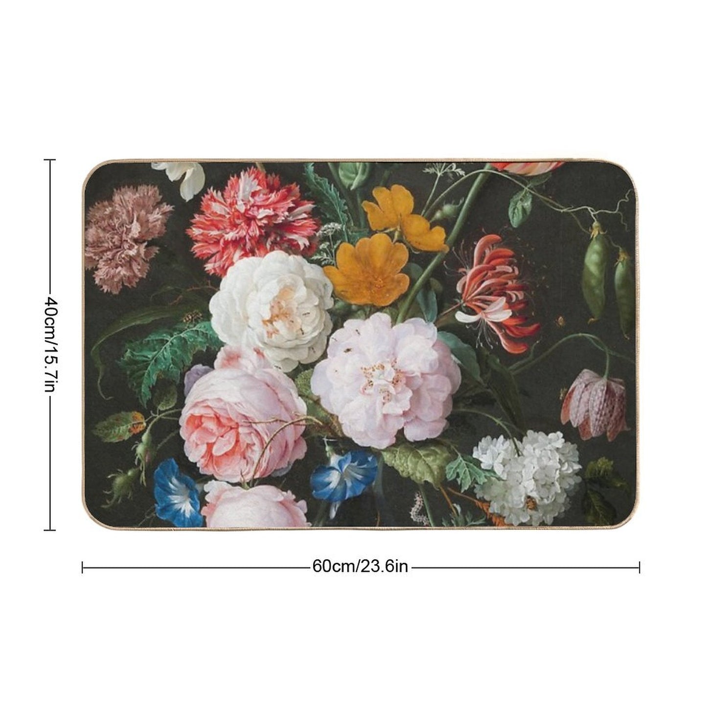 Dutch Golden Age Floral Painting Bath Mat
