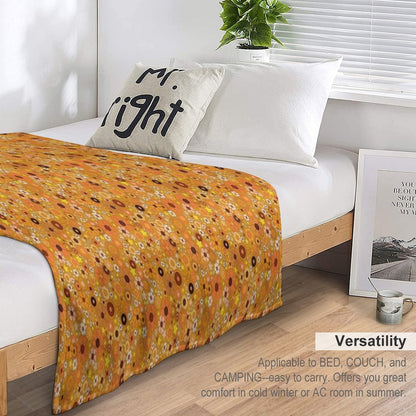 Hippie Flower Stars 60s 70s Throw Blanket