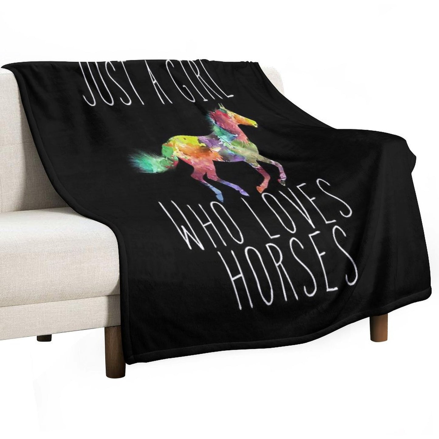 Just A Girl Who Loves Horses Throw Blanket