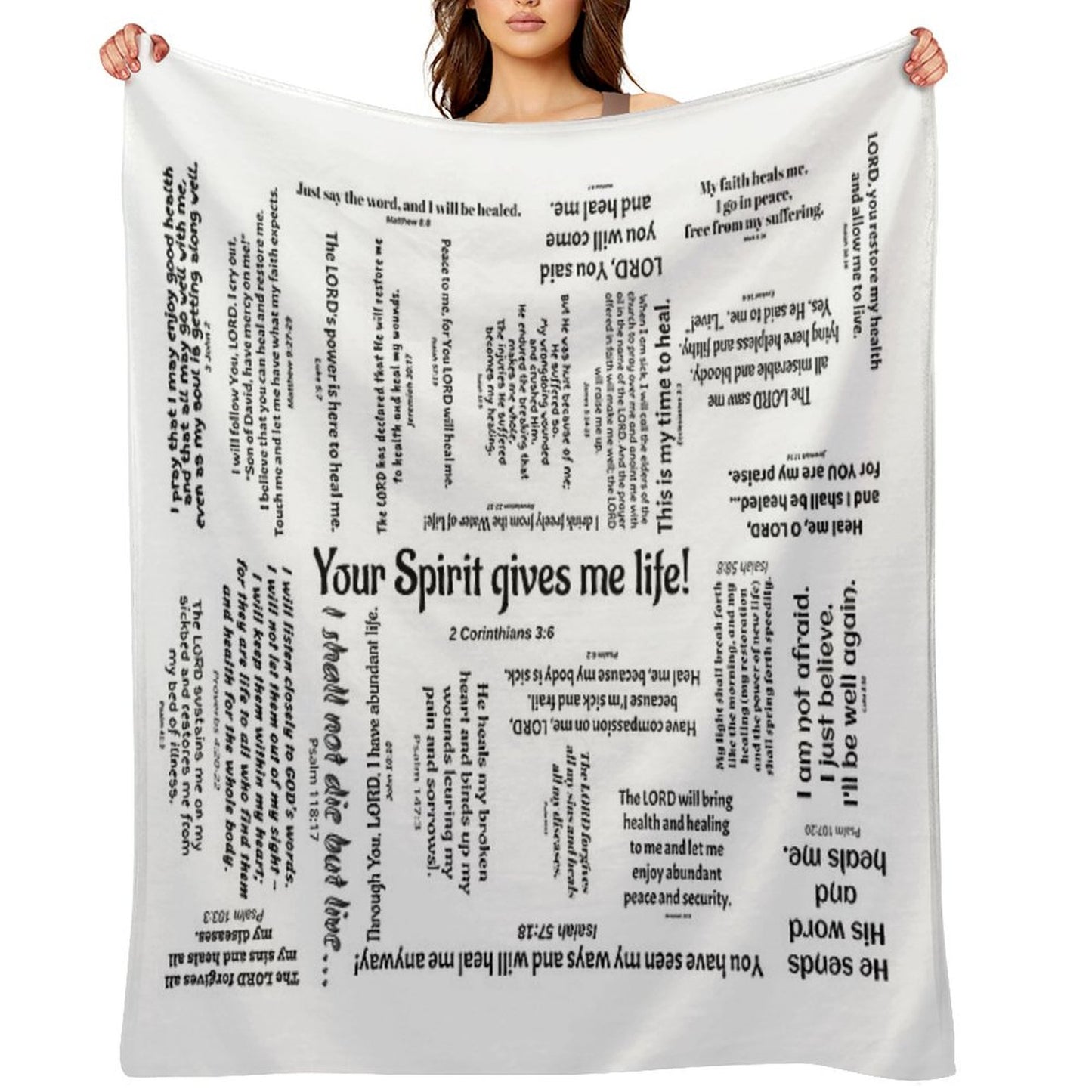 Healing Scriptures Blanket - White Throw Blanket