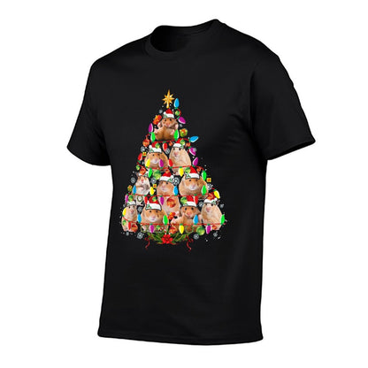 Hamsters Christmas Tree Santa Hamsters Christmas Lights  Easy-care T-Shirt