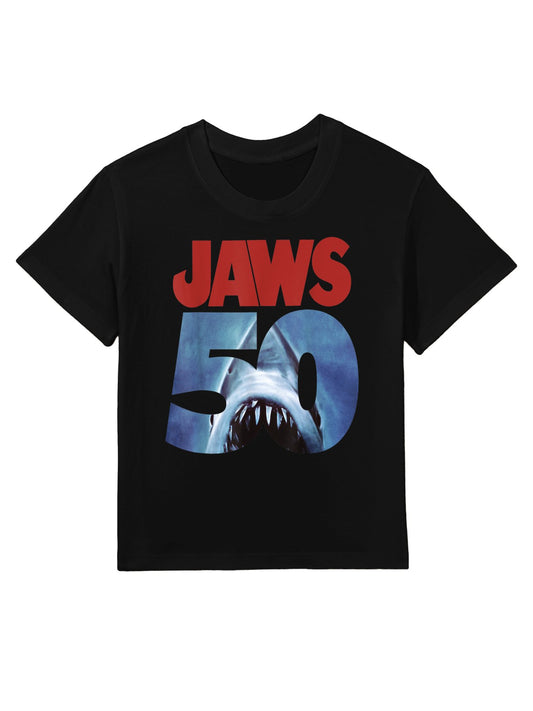 Jaws 50th Anniversary Logo Front & Back Kids T-Shirt
