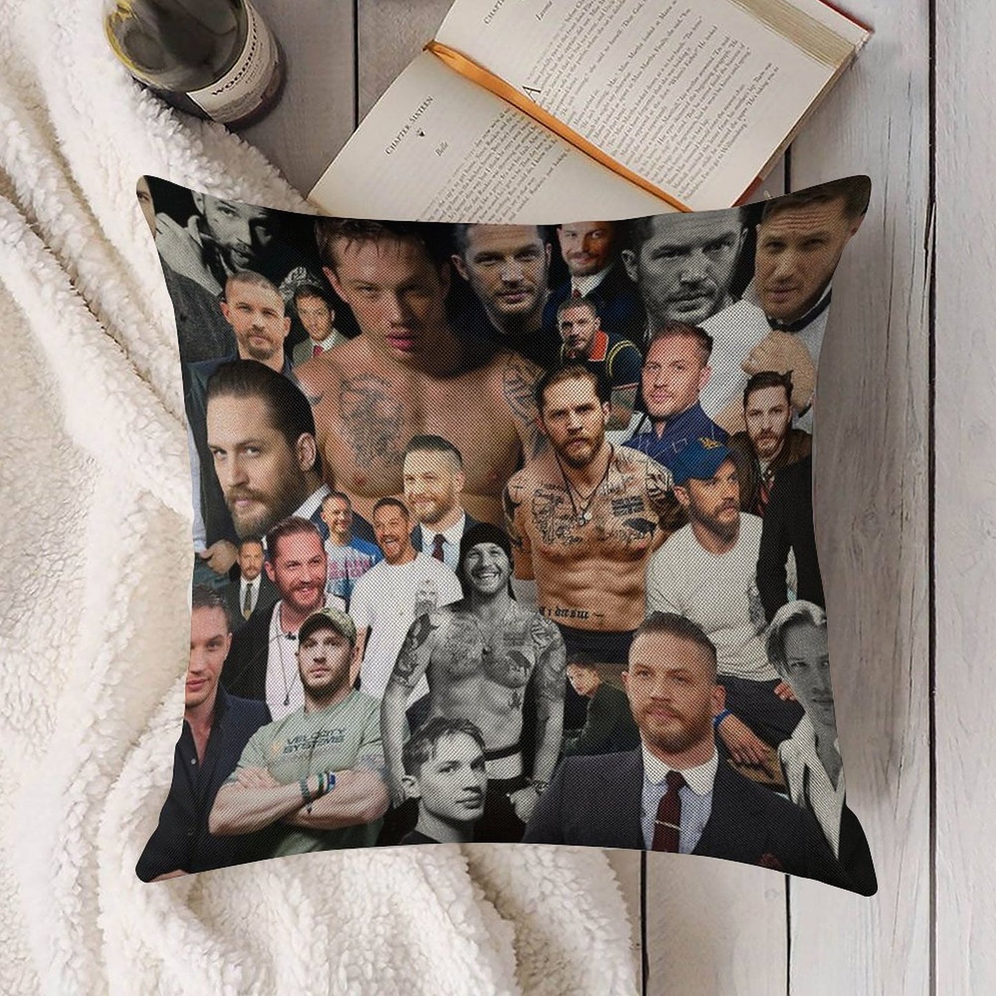 Tom Hardy Linen Throw Pillow Cover