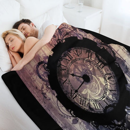 Steampunk Clock Throw Blanket