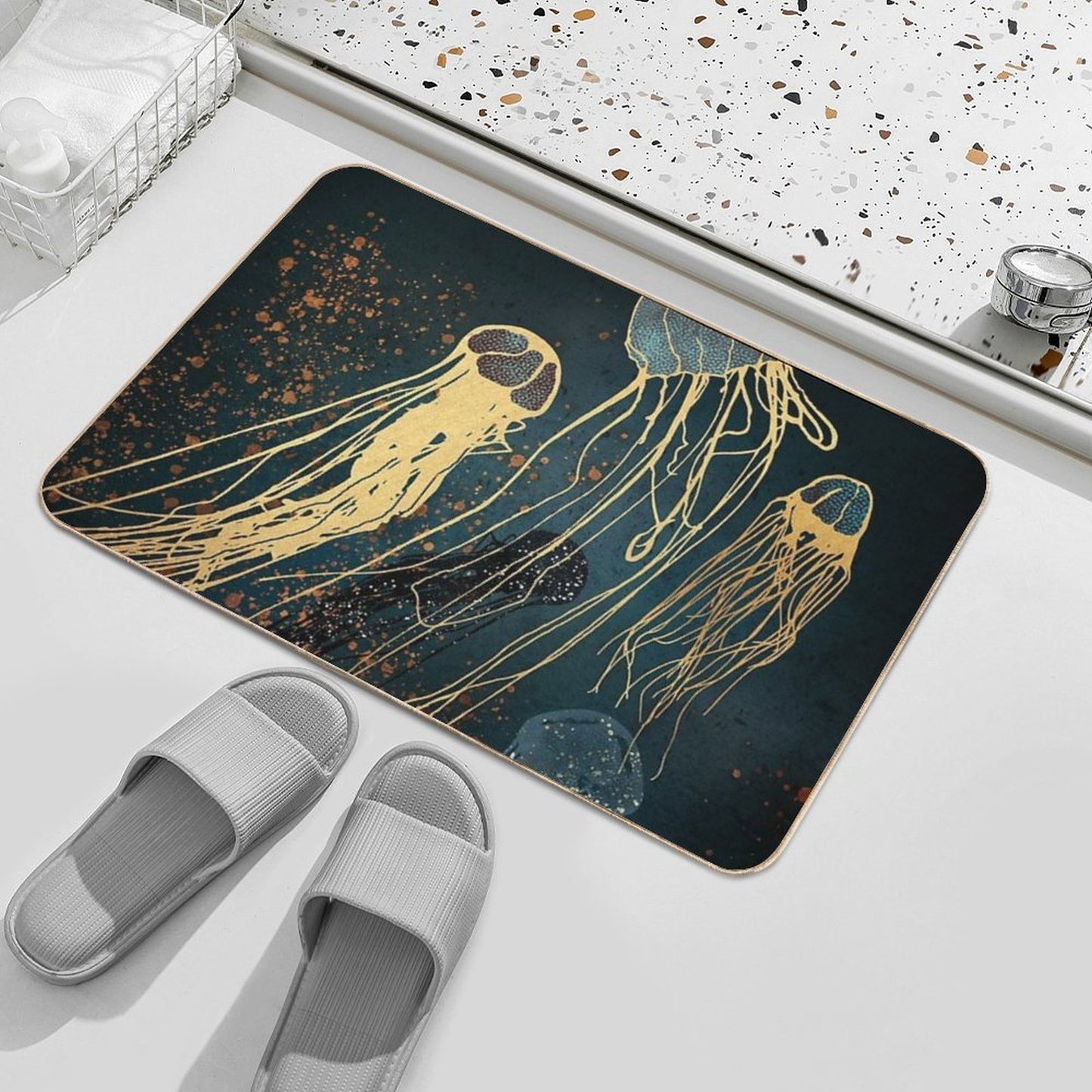 Metallic Jellyfish Bath Mat