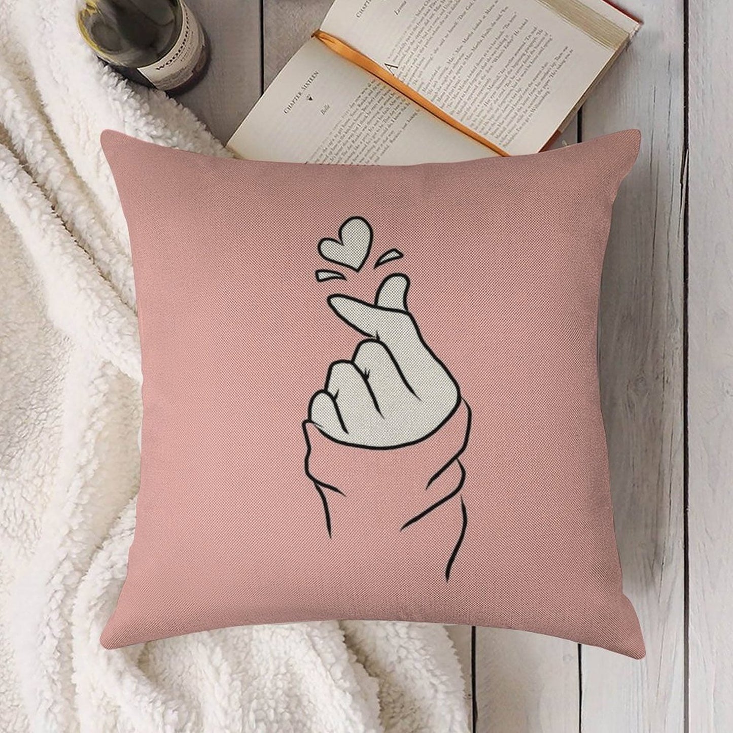 Cute Heart~ Linen Throw Pillow Cover