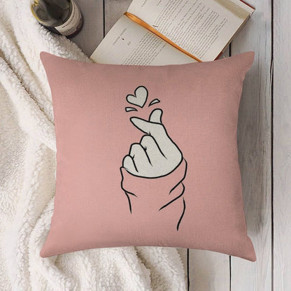 Cute Heart~ Linen Throw Pillow Cover