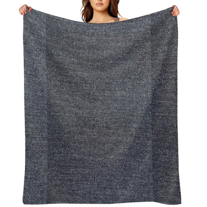 Grey Tweed Fabric Texture Throw Blanket