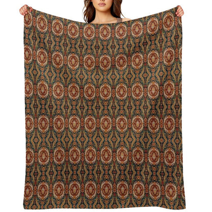 Pomegranate Lion Paisley Throw Blanket