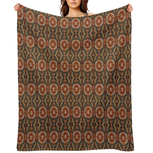 Pomegranate Lion Paisley Throw Blanket