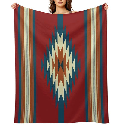 Southwestern Red Throw Blanket