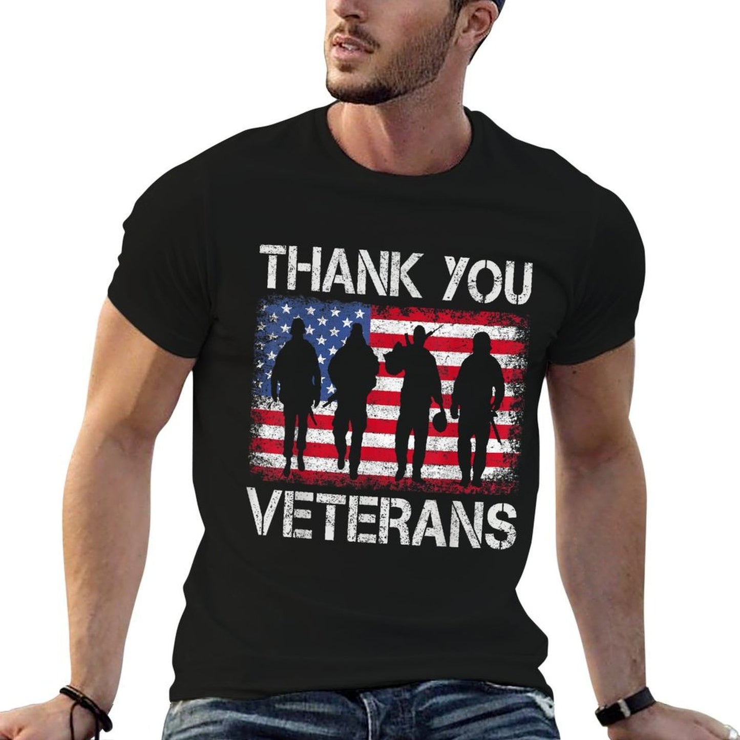 Veterans Day Gifts Thank You Veterans Tshirt Proud  Polyester Blend T-Shirt