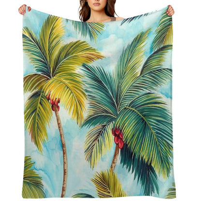 Tropical Palm Trees Throw Blanket