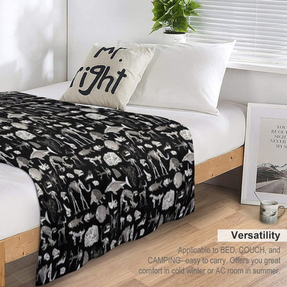Paleontology Illustration Throw Blanket