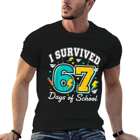 I Survived 67 Days of School Funny 67 Teachers Students Meme  Moisture-wicking T-Shirt